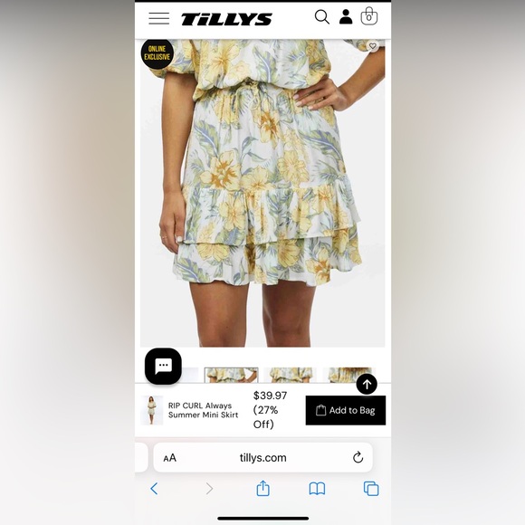 Ripcurl Mini skirt with flower print - Picture 7 of 7